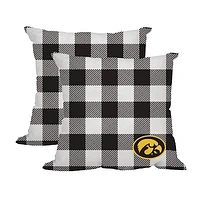 Iowa Hawkeyes 2-Pack Buffalo Check Plaid Outdoor Pillow Set