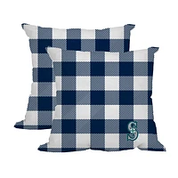 Seattle Mariners 2-Pack Buffalo Check Plaid Outdoor Pillow Set