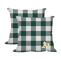 Athletics 2-Pack Buffalo Check Plaid Outdoor Pillow Set