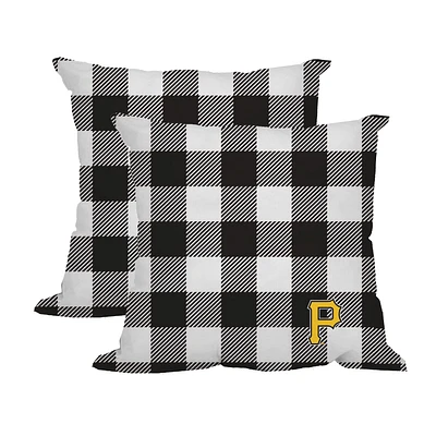 Pittsburgh Pirates 2-Pack Buffalo Check Plaid Outdoor Pillow Set