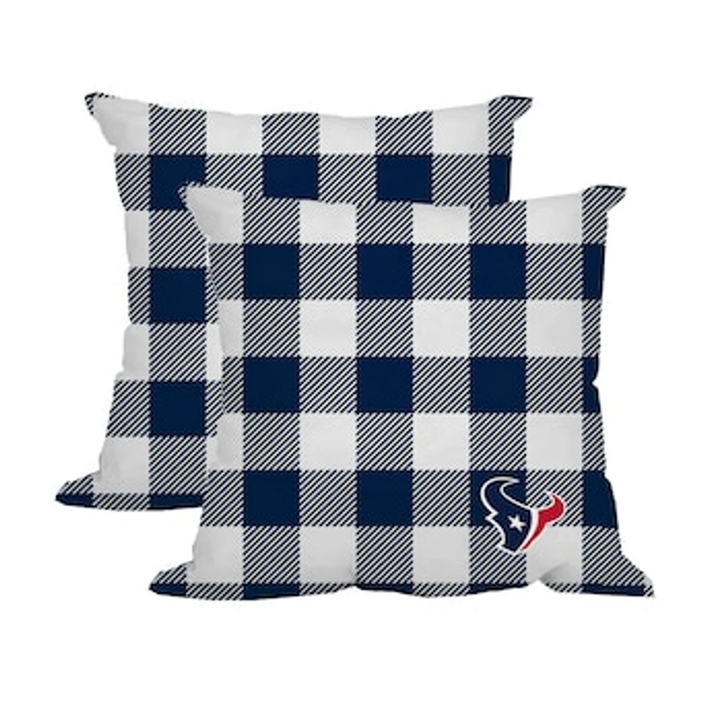 Houston Texans 2-Pack Buffalo Check Plaid Outdoor Pillow Set