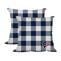 Houston Texans 2-Pack Buffalo Check Plaid Outdoor Pillow Set