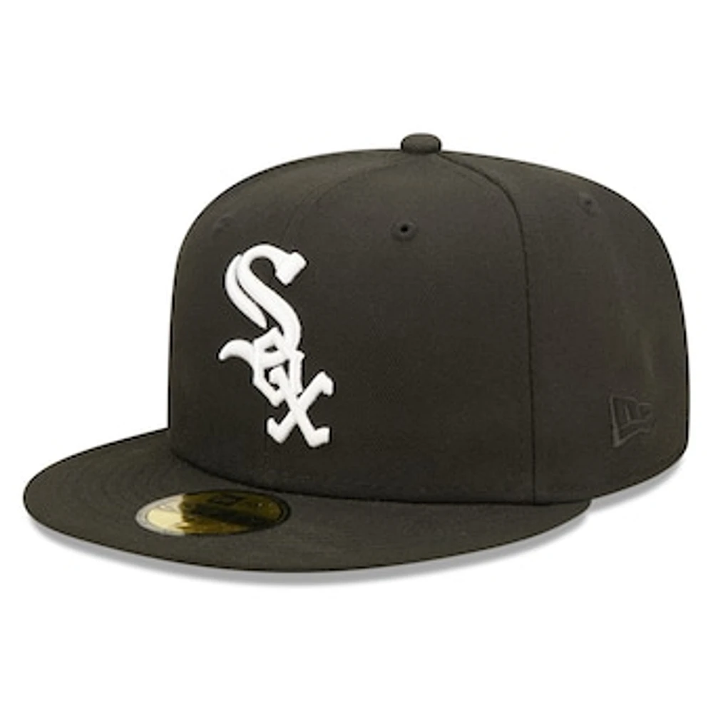 Men's New Era Black Chicago White Sox Team Logo 59FIFTY Fitted Hat