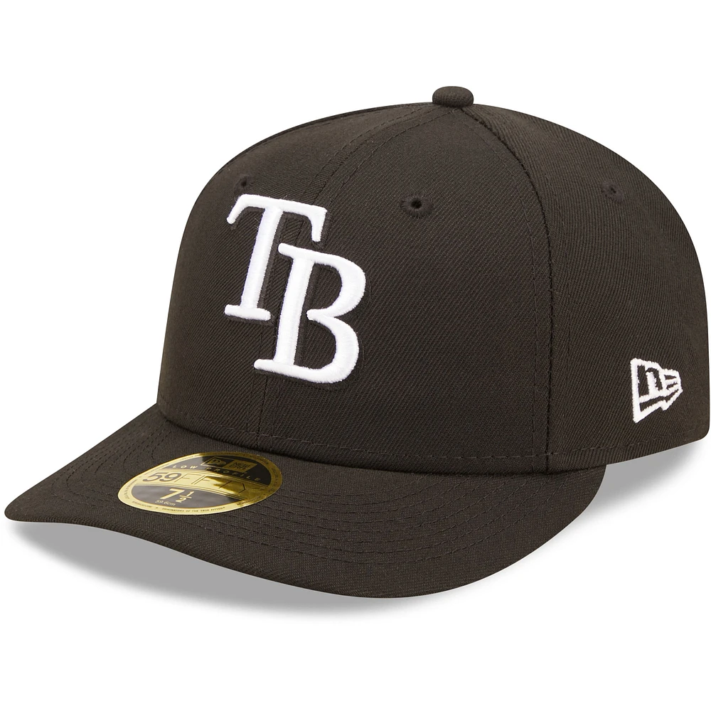 Men's New Era Tampa Bay Rays Black & White Low Profile 59FIFTY Fitted Hat