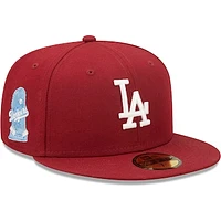 Men's New Era Cardinal Los Angeles Dodgers 2020 World Series Air Force Blue Undervisor 59FIFTY Fitted Hat