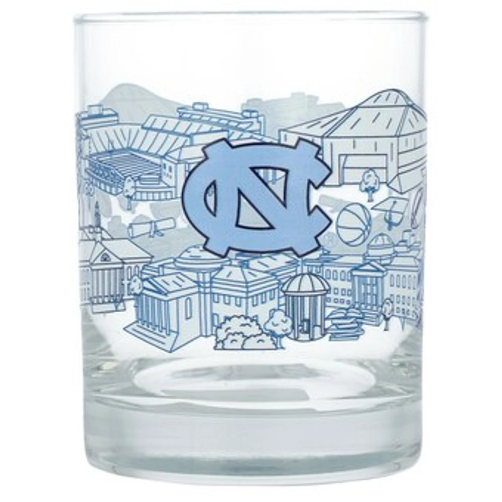 North Carolina Tar Heels 14oz. Campus Line Art Rocks Glass