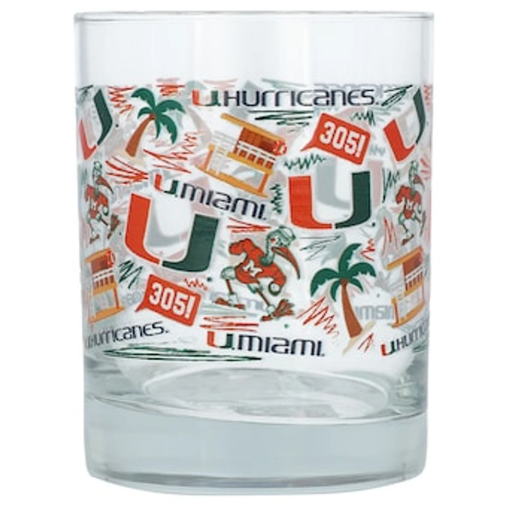 Miami Hurricanes 14oz. Local Rocks Glass