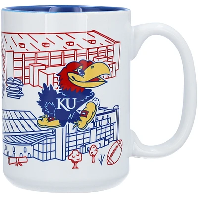 Kansas Jayhawks 15oz. Campus Line Art Mug