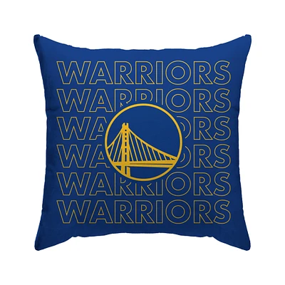 Golden State Warriors 18'' x 18'' Echo Wordmark Poly Span Décor Pillow