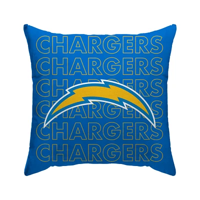 Los Angeles Chargers 18'' x 18'' Echo Wordmark Poly Span Décor Pillow