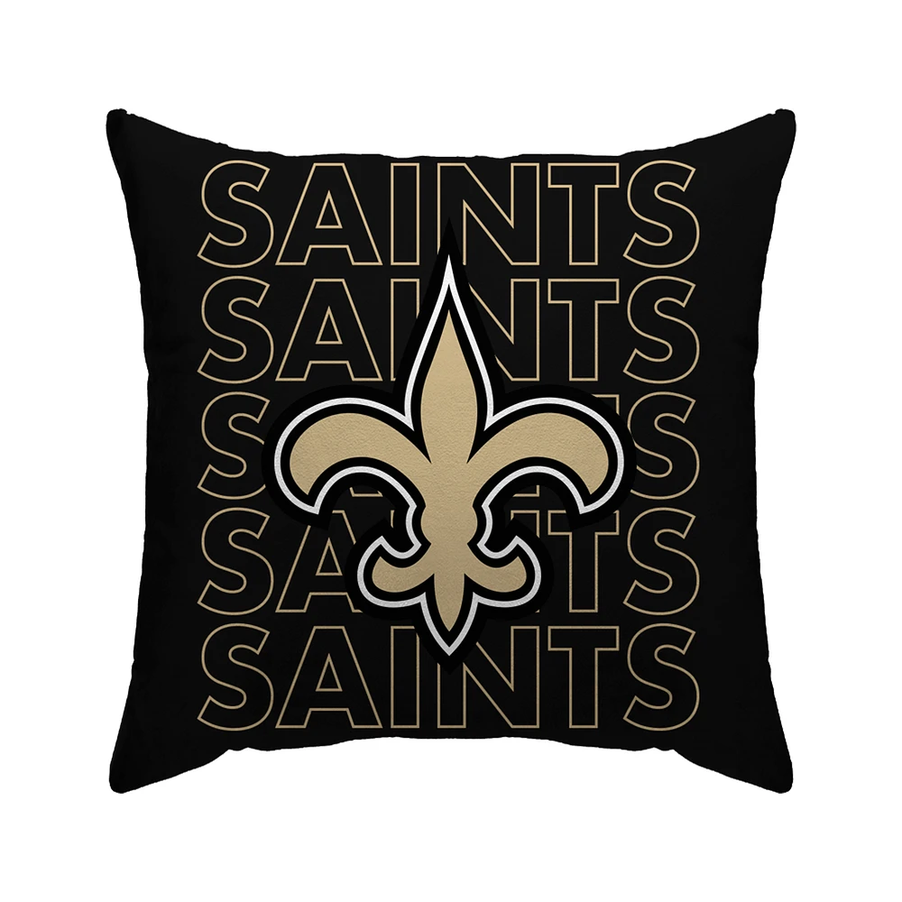 New Orleans Saints 18'' x 18'' Echo Wordmark Poly Span Décor Pillow