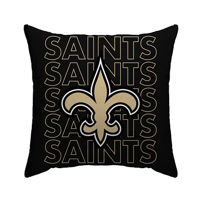 New Orleans Saints 18'' x 18'' Echo Wordmark Poly Span Décor Pillow