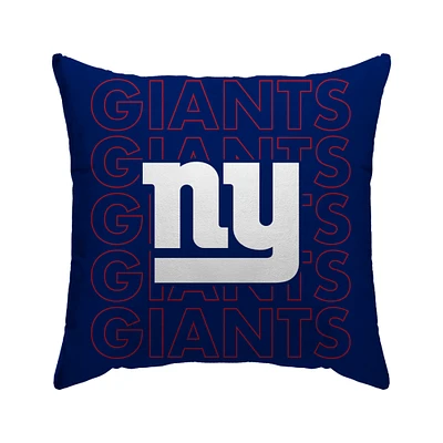 New York Giants 18'' x 18'' Echo Wordmark Poly Span Décor Pillow