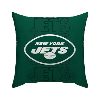 New York Jets 18'' x 18'' Echo Wordmark Poly Span Décor Pillow