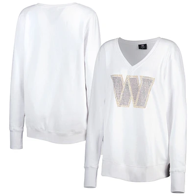 Women's Cuce White Washington Commanders Square Neck Pullover Sweatshirt