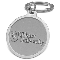 Silver Tulane Green Wave Team Logo Split-Wire Key Ring