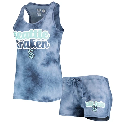 Women's Concepts Sport Deep Sea Blue Seattle Kraken Billboard Racerback Tank Top & Shorts Set