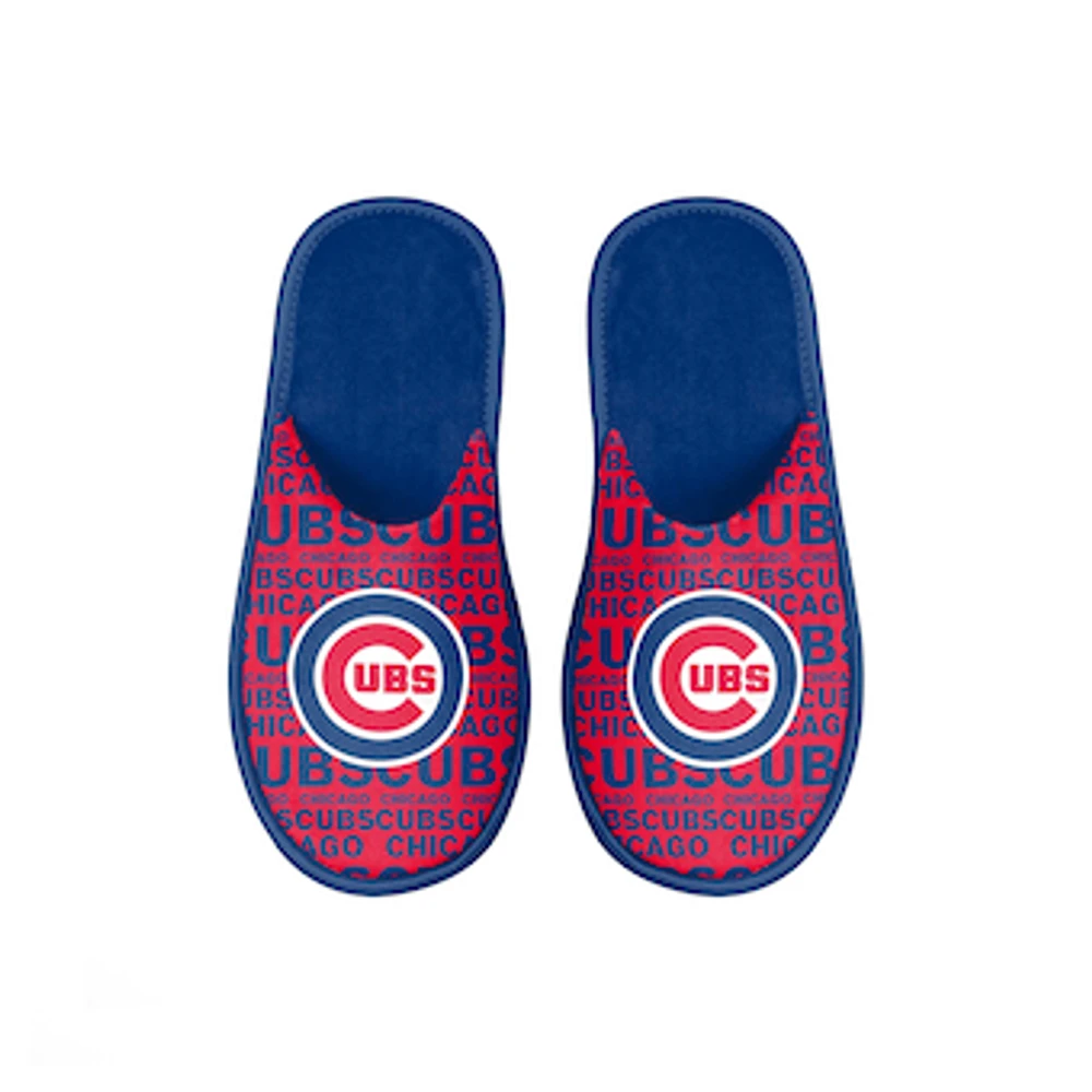 Youth FOCO Chicago Cubs Scuff Wordmark Slide Slippers