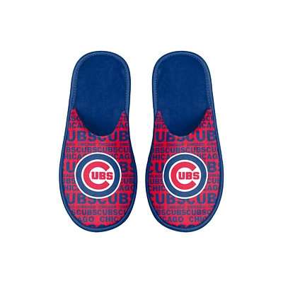 Youth FOCO Chicago Cubs Scuff Wordmark Slide Slippers