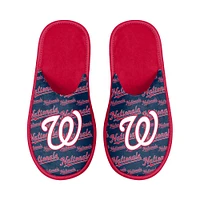 Youth FOCO Washington Nationals Scuff Wordmark Slide Slippers