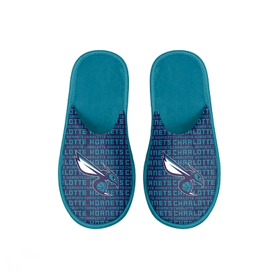 Youth FOCO Charlotte Hornets Scuff Wordmark Slide Slippers