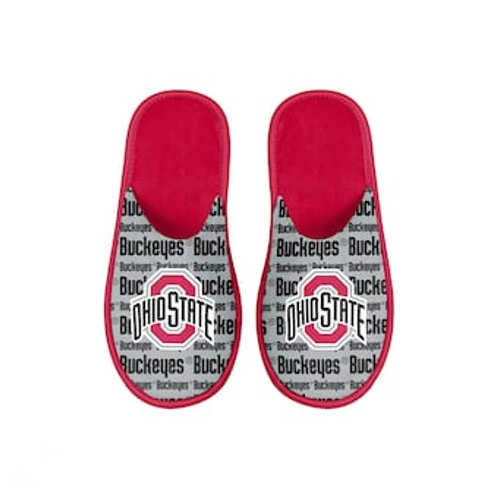 Youth FOCO Ohio State Buckeyes Scuff Wordmark Slide Slippers