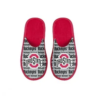 Youth FOCO Ohio State Buckeyes Scuff Wordmark Slide Slippers