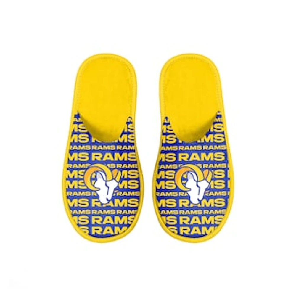 Youth FOCO Los Angeles Rams Scuff Wordmark Slide Slippers