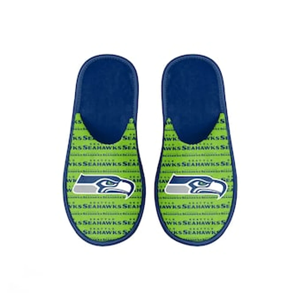 Youth FOCO Seattle Seahawks Scuff Wordmark Slide Slippers