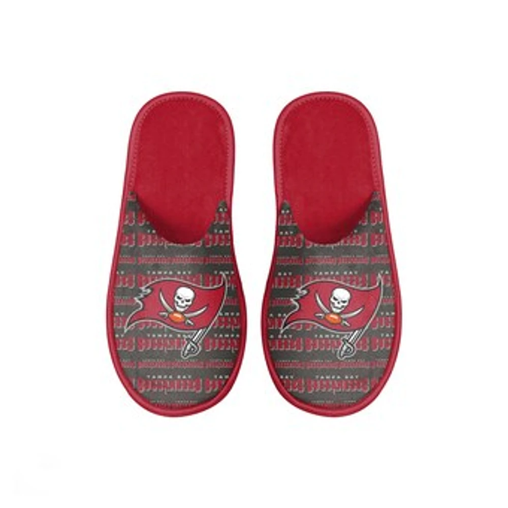 Youth FOCO Tampa Bay Buccaneers Scuff Wordmark Slide Slippers