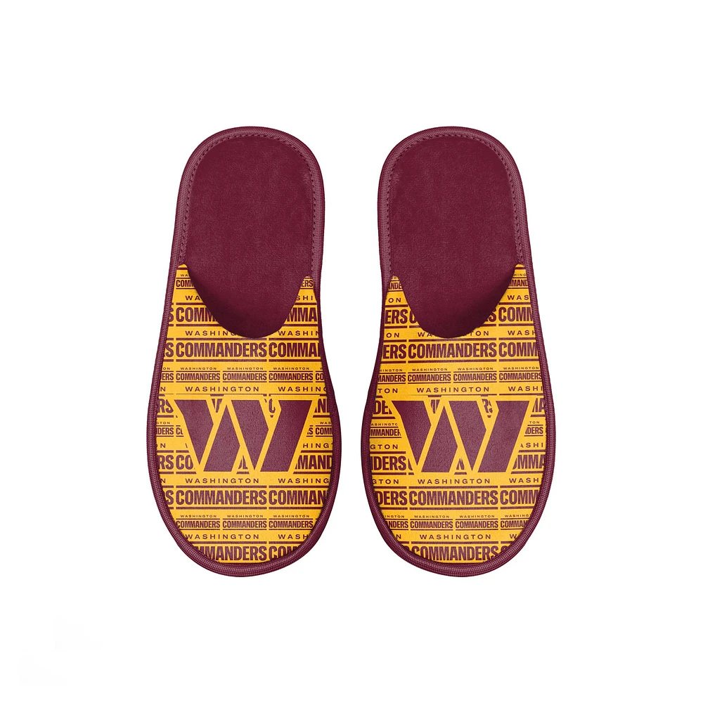 Youth FOCO Washington Commanders Scuff Wordmark Slide Slippers