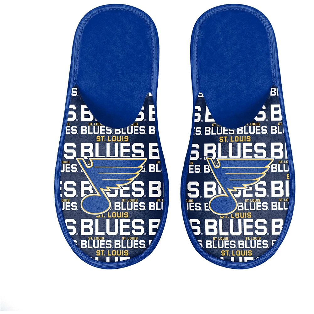 Youth FOCO St. Louis Blues Scuff Wordmark Slide Slippers