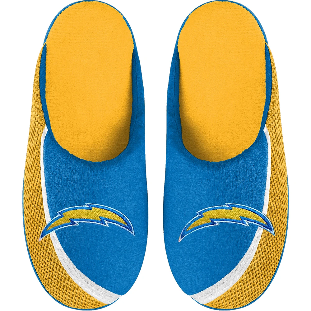 Youth FOCO Los Angeles Chargers Big Logo Color Edge Slippers