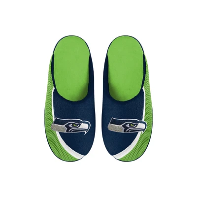 Youth FOCO Seattle Seahawks Big Logo Color Edge Slippers