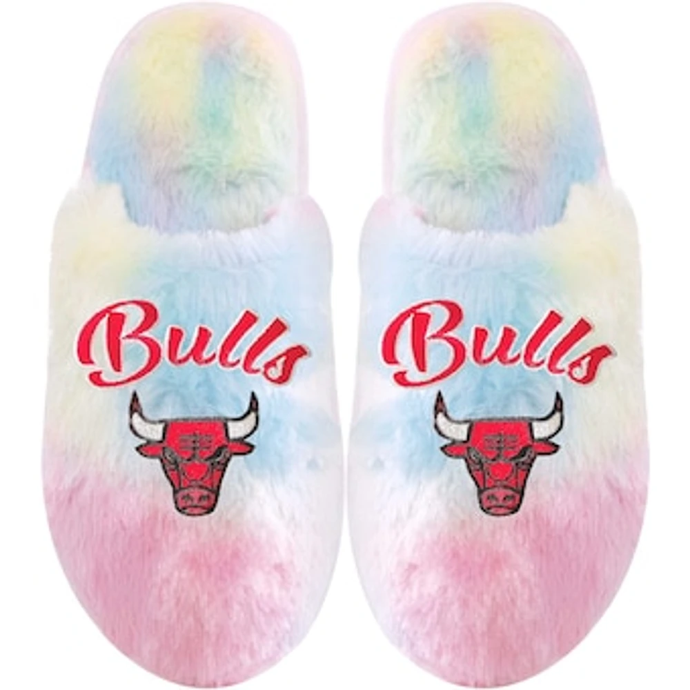 Youth FOCO Chicago Bulls Rainbow Script Slippers