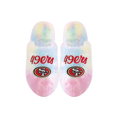 Youth FOCO San Francisco 49ers Rainbow Script Slippers