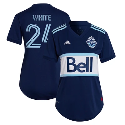 Women's adidas Brian White Navy Vancouver Whitecaps FC - 2022 The Hoop x This City Replica Player Jersey