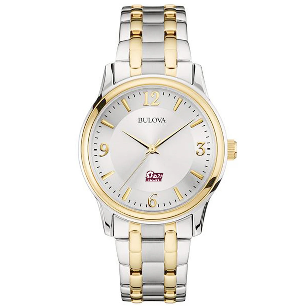 Bulova Silver Arkansas Little Rock Trojans Classic Two-Tone Round Watch