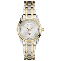 Women's Bulova Silver Lehigh Mountain Hawks Classic Two-Tone Round Watch