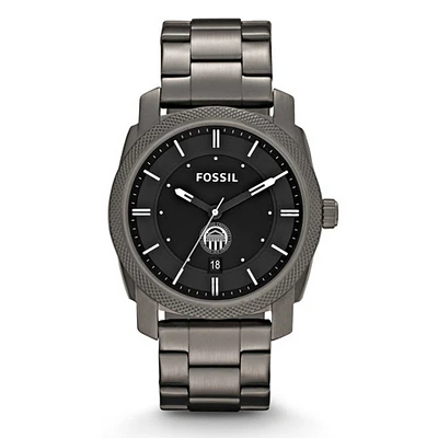 Fossil Longwood Lancers Machine Smoke Stainless Steel Watch