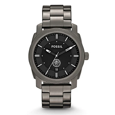 Fossil Robert Morris Colonials Machine Smoke Stainless Steel Watch