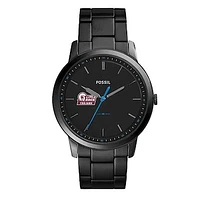 Fossil Black Arkansas Little Rock Trojans The Minimalist Slim Stainless Steel Watch