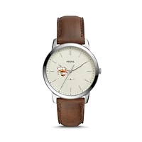 Fossil Silver Seton Hill Griffins The Minimalist Brown Leather Watch