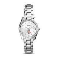 Women's Fossil Silver Seton Hill Griffins Scarlette Mini Three-Hand Date Watch