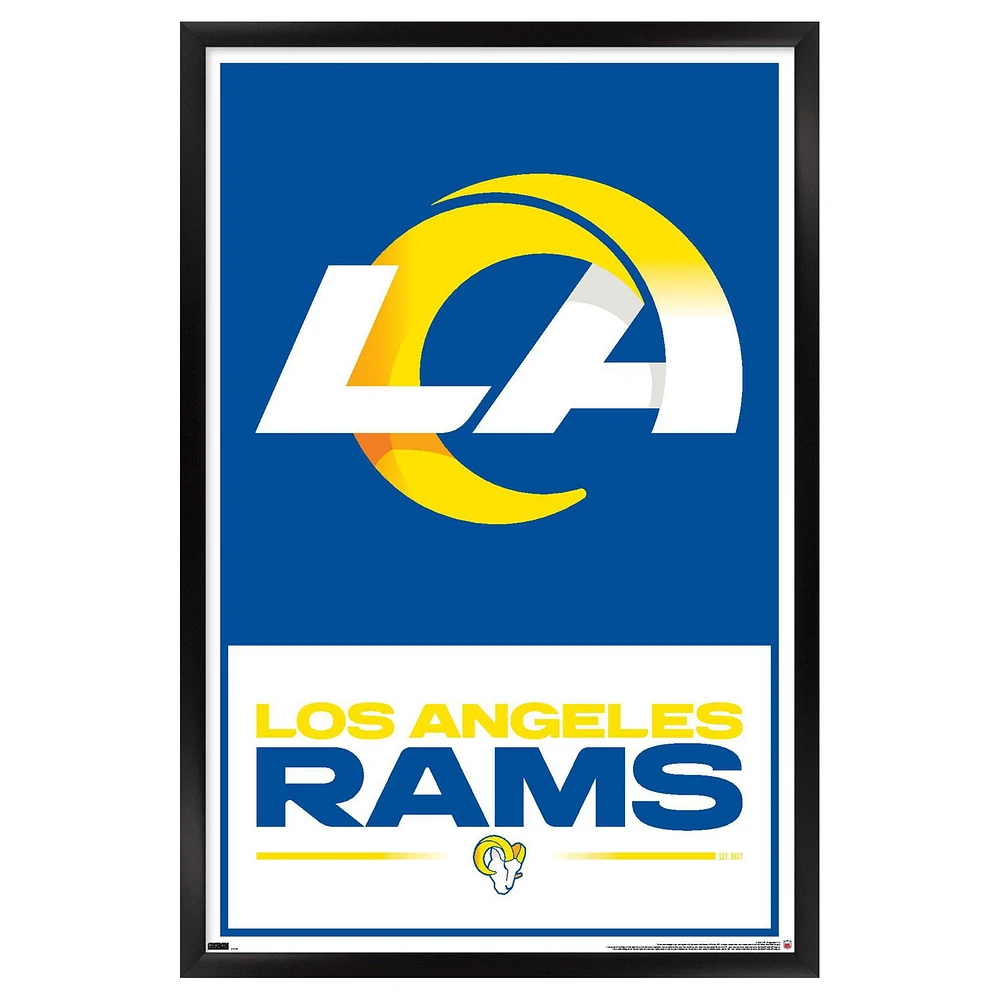 Los Angeles Rams 24.25'' x 35.75'' Framed Leagues Logo Poster