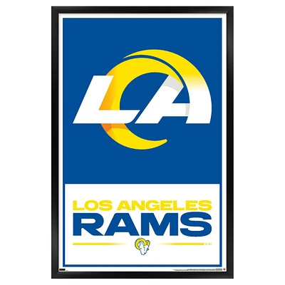 Los Angeles Rams 24.25'' x 35.75'' Framed Leagues Logo Poster