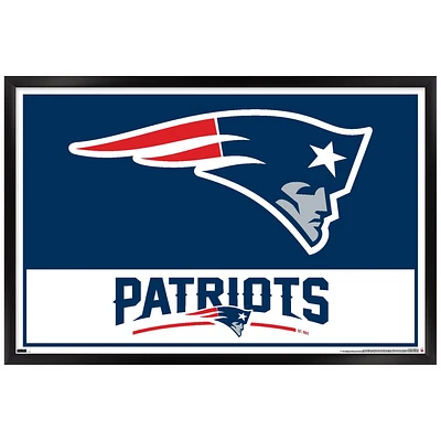 New England Patriots 35.75'' x 24.25'' Framed Leagues Logo Poster