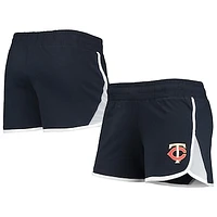 Women's New Era Navy Minnesota Twins Stretch French Terry Shorts