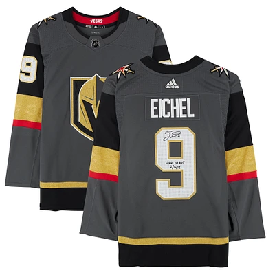 Jack Eichel Gray Vegas Golden Knights Autographed adidas Authentic Jersey with "VGK DEBUT 2/16/22" Inscription