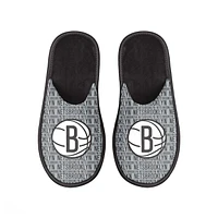 Men's FOCO Brooklyn Nets Scuff Logo Slide Slippers